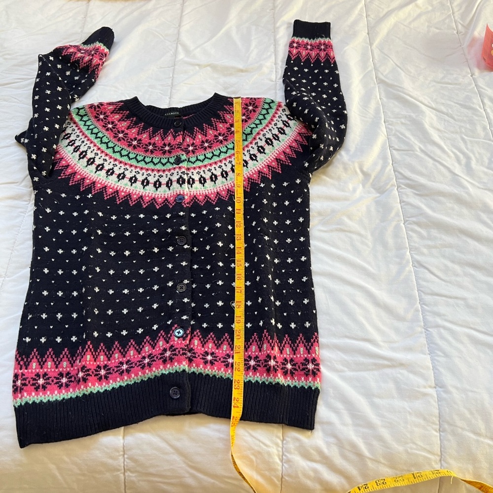 Talbots Falling Snow Fair Isle Cardigan - Picture 6 of 7